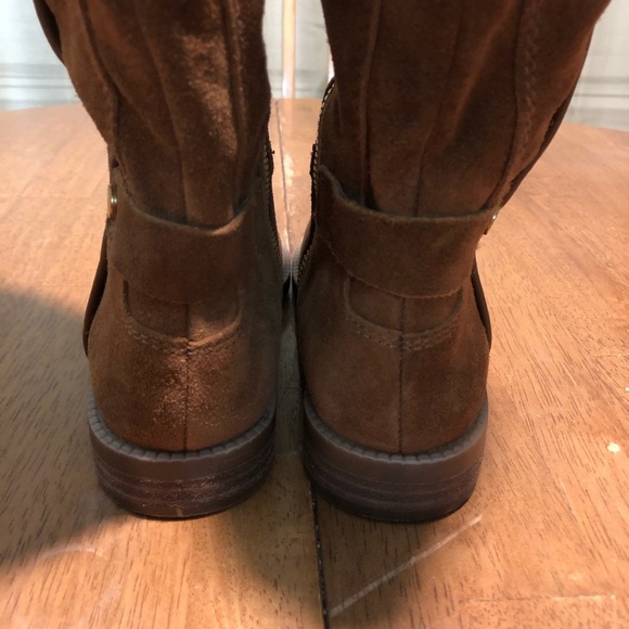 Franco Sarto Suede Caydee Wide Calf Brown Boots 4 - Picture 9 of 16